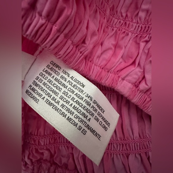 NEW A new Day Hot pink smocked crop tube top, size small - Picture 7 of 8